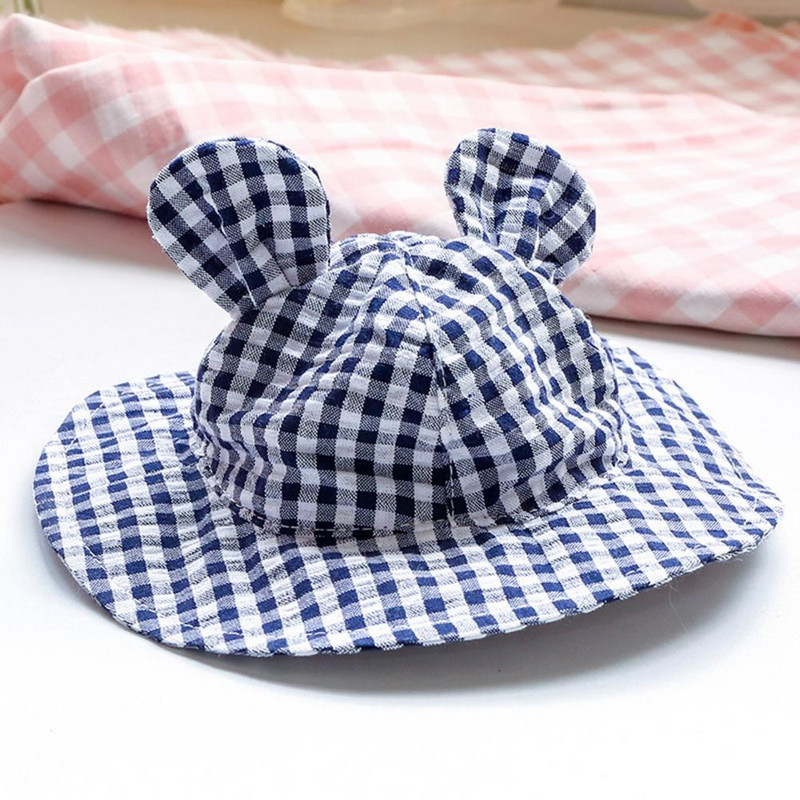 Fisherman Hat Plaid Printing Dekoratiivne polüester laia äärega päikesekaitsemüts lemmikloomade koerte tarvikutele Suministros para perros