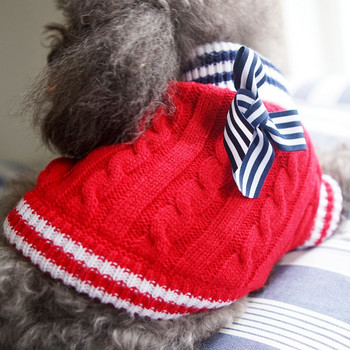 Navy Red Dog Ρούχα Κουτάβι πουλόβερ για μικρά σκυλιά Πλεκτά πουλόβερ για κατοικίδια Ρούχα για πουλόβερ Chihuahua Knitwear Πουλόβερ Σκύλος #XXS