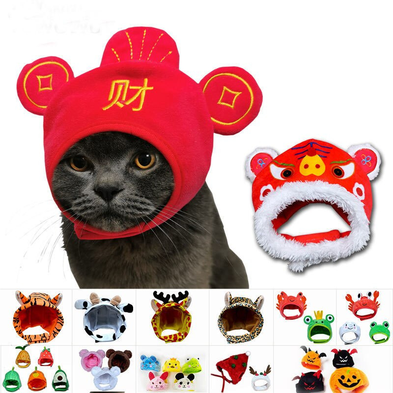 lahtised kõrvad, jõulukõrvitsamüts, armas lemmiklooma kostüüm, peakate, pildistamine, võrkpunane müts