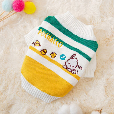 Zimné oblečenie pre psov, výšivka pre domáce zvieratá, farebne blokujúce spodné tričko, šteňa, obojnohý sveter, teplý plyšový sveter, mäkké potreby pre domáce zvieratá