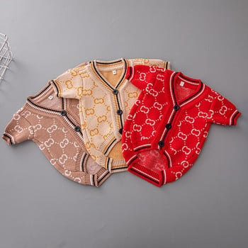 Ρούχα για σκύλους σχεδιαστών Χειμερινά GC Πολυτελή πουλόβερ για σκύλους Τσιουάουα Γαλλικό μπουλντόγκ κουτάβι κατοικίδιο ζώο Xs-XXL