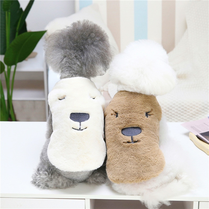 Žieminis šunų megztinis Šilti pliušiniai rūbai mažiems šunims Medvilniniai rūbai naminiams gyvūnėliams Čihuahua šuniuko katės kostiumo paltai