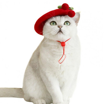 Pet Beret Εντυπωσιακό καπέλο σκύλου Pet Dog Cat Bowknot Καπέλο γάτας Pet Beret Εντυπωσιακό καπέλο σκύλου Pet Dog Cat Bowknot Καπέλο