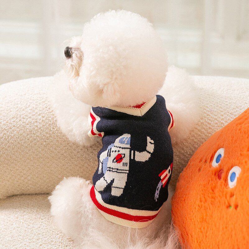 Spaceman Vest Koera riided Sügis- ja Talvine Kutsika Soe Kampsun Lemmikkaru Kahe jalaga Pehme Jumper Lemmikloomatarbed