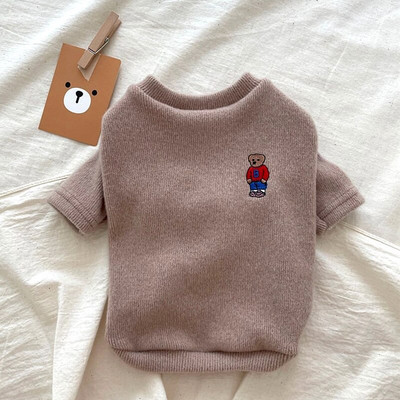 Зимни дрехи за малки кучета Едноцветни дрехи за кучета Теди пуловер Топъл пуловер от мечка Карикатурни дрехи Пуловер за домашни любимци