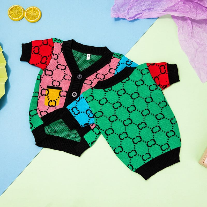 Disaineriided väikestele koertele Yorki prantsuse buldogi vikerkaar kampsun talvine dressipluus Luksuslik mood koerriided Lemmikloomatarbed