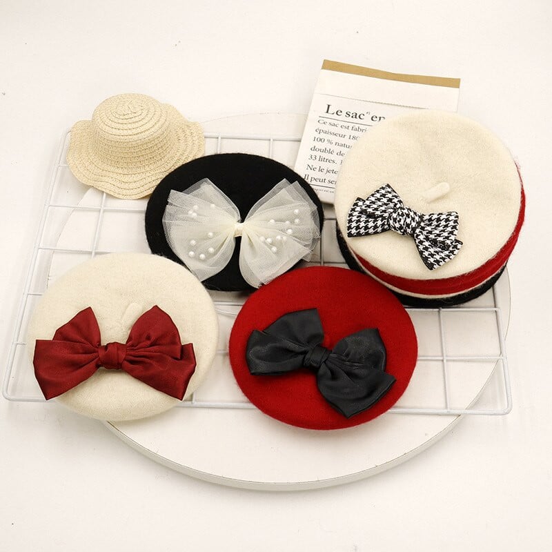 Baretid Mütsid Velvet Koerad Lemmikloom kikilipsu jaoks Mütsid Koerte Aksessuaarid Prantsuse buldog armas sügis talv valge must tüdruk poiss kaelarihm Perro