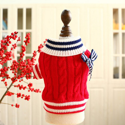 Väikese koera kassi silmkoeline kampsun kaarja disainiga kutsika kapuutsiga, soojad talveriided, rõivad