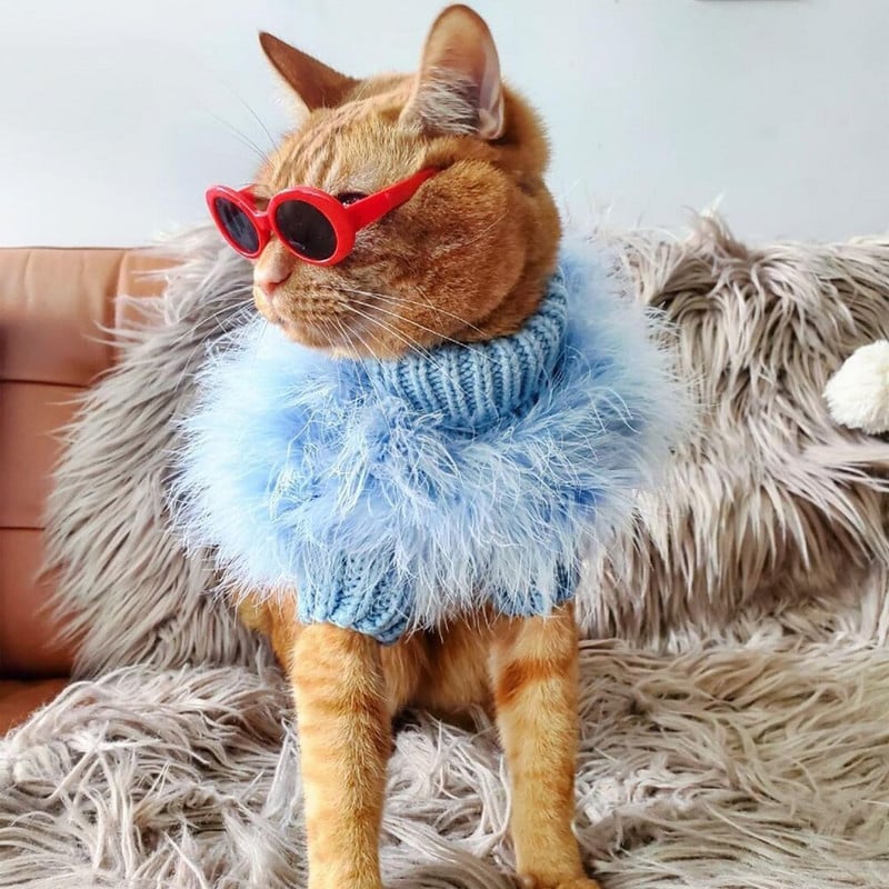 Elegantné perie z mäkkého peria, oblečenie pre domáce zvieratá, zimný teplý sveter pre psov, luxusný dizajnérsky kostým pre šteniatka, oblečenie pre čivavy, oblečenie pre psov