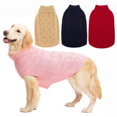 Klasikinis megztas šunų megztinis žieminis storas katės megztinis paltas naminiams gyvūnėliams megzti drabužiai šaltu oru Apranga mažiems vidutinio dydžio šunims