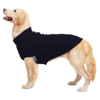 Класически плетен пуловер за кучета Зимен дебел котешки пуловер Палто Плетива за домашни любимци Дрехи за студено време Облекла за малки, средни големи кучета