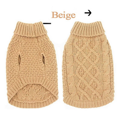 Klasikinis megztas šunų megztinis žieminis storas katės megztinis paltas naminiams gyvūnėliams megzti drabužiai šaltu oru Apranga mažiems vidutinio dydžio šunims