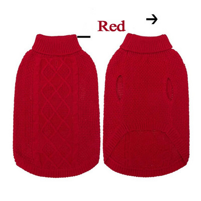 Klasikinis megztas šunų megztinis žieminis storas katės megztinis paltas naminiams gyvūnėliams megzti drabužiai šaltu oru Apranga mažiems vidutinio dydžio šunims