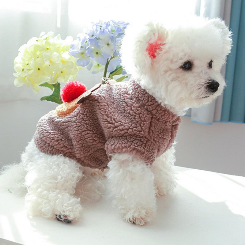 Vianočný sveter pre domáce zvieratá s ťažným krúžkom, kreslený kabát pre domáce zvieratá, mäkký, pohodlný, umývateľný, udržiavajúci teplo, polyesterový, udržiavajúci teplo