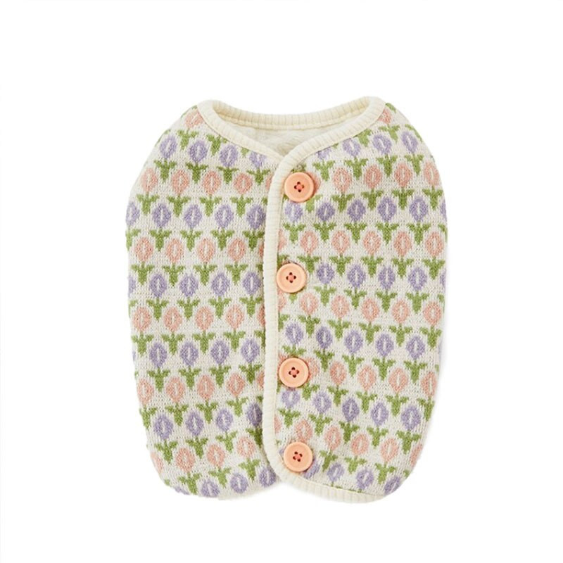 Drabužiai gyvūnams Šuo Žieminiai Drabužiai Žalios Gėlės Šunims Drabužiai Šuniukas Šilta Liemenė Pudelis Atviras Megztinis Megztas Audinys Paltas Pamario