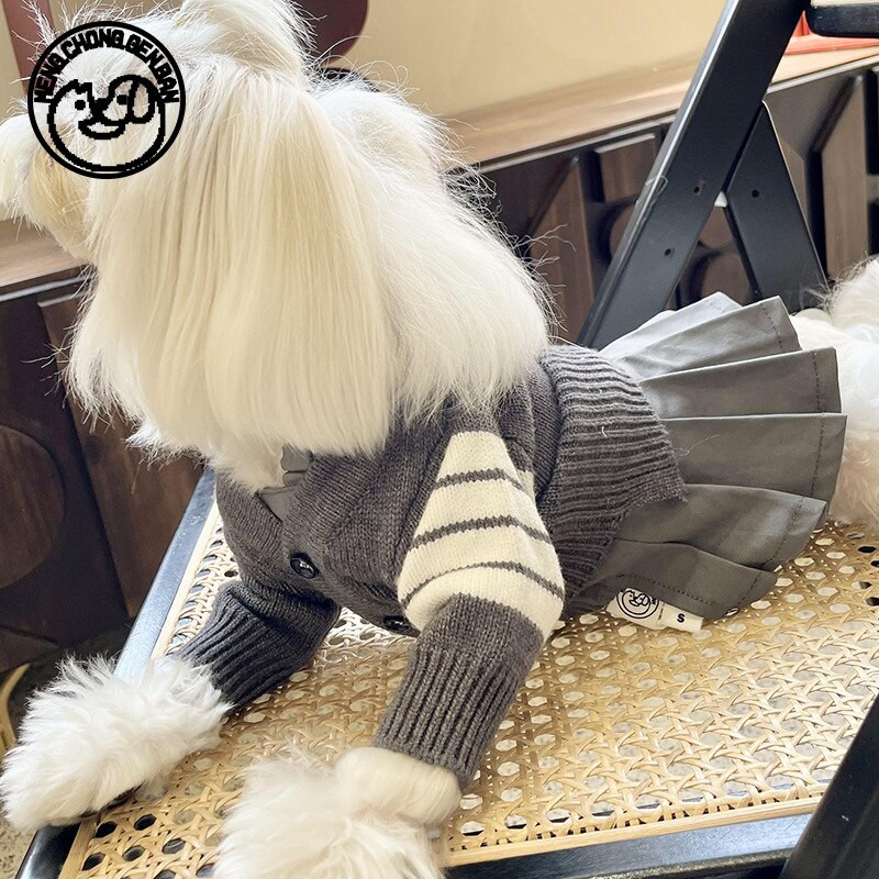 Kampsun Seelik Ülikond Koerariided Vormiriietus Väike koertele Riietus Lemmikloomarõivad Armsad Sügistalvised Yorkies Print Gary Girl Mascotas