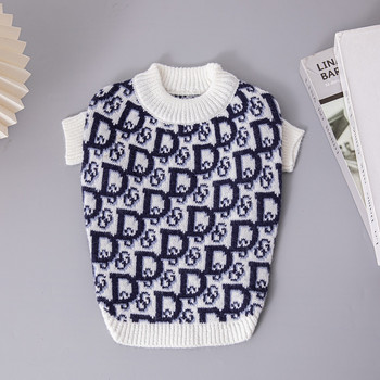 Есенно-зимна мода Луксозен дизайнерски пуловер за домашни любимци Удебелени високоеластични топли дрехи за кучета Шнауцер Дакел