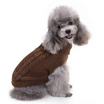 Топъл пуловер за кучета Зимни дрехи за домашни любимци за малки големи кучета Котки Жилетка Яке Кученце Трикотаж Чихуахуа Френски булдог Мопс Костюми