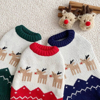 Коледен пуловер Есен Зима Дрехи за домашни кучета Сладки качулки за кучета Elk Dog Поларено топло палто Яке за малки кучета Облекло Ropa Perro