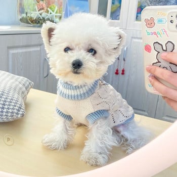 PETCIRCLE Дрехи за кучета Hollow Knitted Bow Sweater Fit Small Dog Puppy Pet Cat Spring&Autumn Pet Soft Costume Pet Coat Sweater