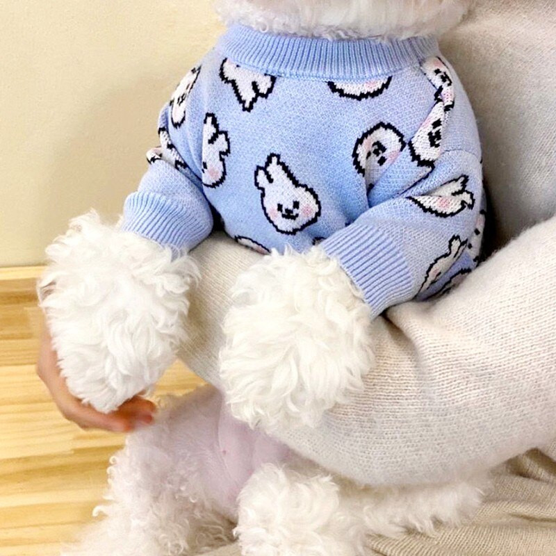 Multikad Küüliku lemmikloomade koera kampsun Armsad koera riided kutsikale Väikesed keskmised koerad Pusa soe puuvillane Chihuahua Yorkshire Perro