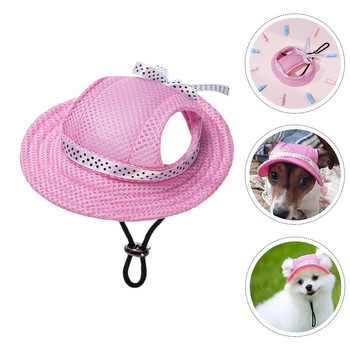 Καπέλο Σκύλος Pet Sun κουτάβι για Καπέλο Summer Dogs Καπέλα Προστασία εξωτερικού χώρου αυτί Μικρές αναπνέουσες τρύπες για κάδο με καπέλα Ears Beach