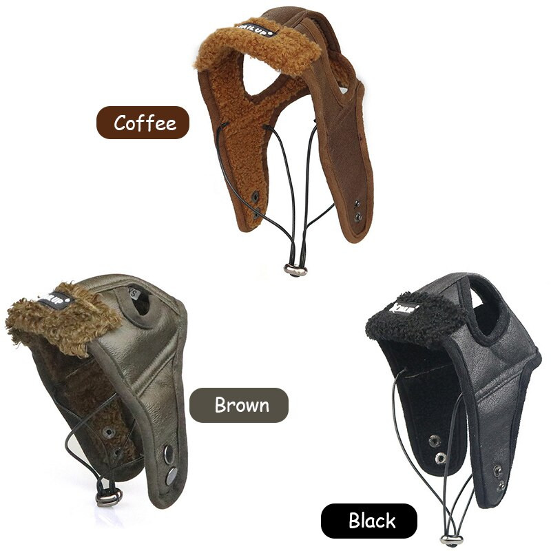 Pilotná kožená čiapka pre psov, teplá čiapka pre veľké šteniatka, vtipná cosplay čiapka pre psov, vianočný darček pre doplnky pre psov