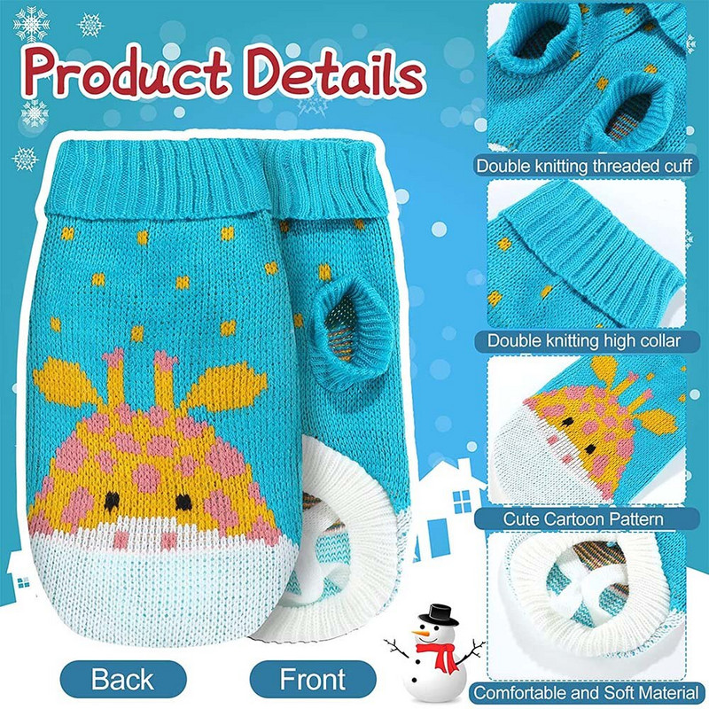 Imprimă haine pentru animale de companie pentru câini de talie mică, mijlocie, pisici, tricotat, pulover pentru cățeluș, îmbrăcăminte pentru animale de companie pentru chihuahua, pluș, buldogi, costum haină, vestă