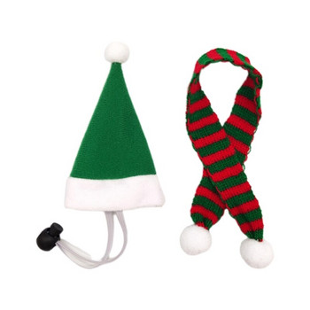 Коледна шапка за куче Бандана Дядо Коледа Лигавници Шал Зимен сладък костюм за косплей