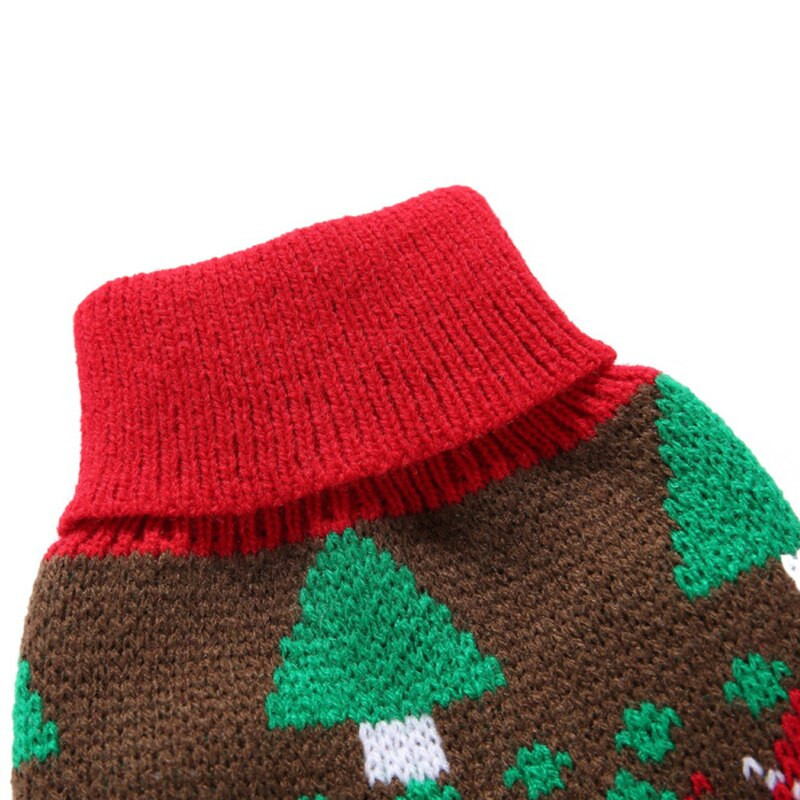 Vianočný sveter s čiapkou pre psov a mačky, zimné teplé pletené oblečenie pre šteniatka a mačiatka, pletené roztomilé dizajnérske oblečenie s potlačou