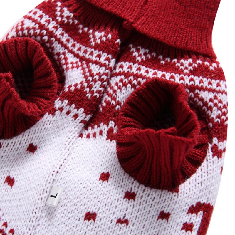 Vianočný sveter s čiapkou pre psov a mačky, zimné teplé pletené oblečenie pre šteniatka a mačiatka, pletené roztomilé dizajnérske oblečenie s potlačou