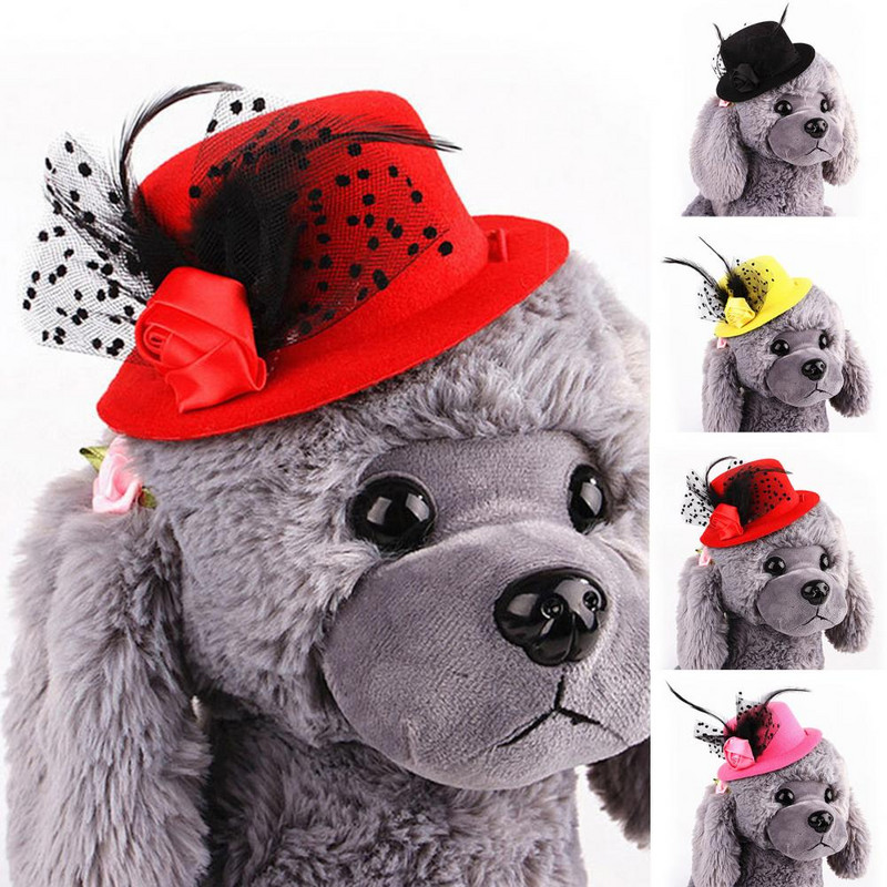 Pălărie pentru câini de Crăciun Pălării de top Căciuli pentru câini Gentleman Fedora Căciulă de pisicuță pentru petrecerea de Crăciun Pălărie pentru animale de companie Accesorii pentru câini Animal de companie pentru câini de rase mici