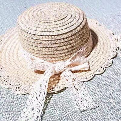 INS Čipkovaná slamená čiapka pre mačky, domáce zvieratá, psov, malého psa, plyšového bišóna, opaľovací krém, slnečný klobúk, pastoračná dekorácia, foto pokrývka hlavy