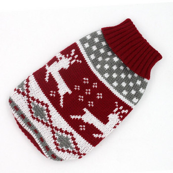 2021 Χειμερινά κινούμενα ρούχα για σκύλους Ζεστά χριστουγεννιάτικα πουλόβερ για μικρά σκυλιά Παλτό ρούχων για κατοικίδια Πλεκτό με βελονάκι Πανί κουκούλα