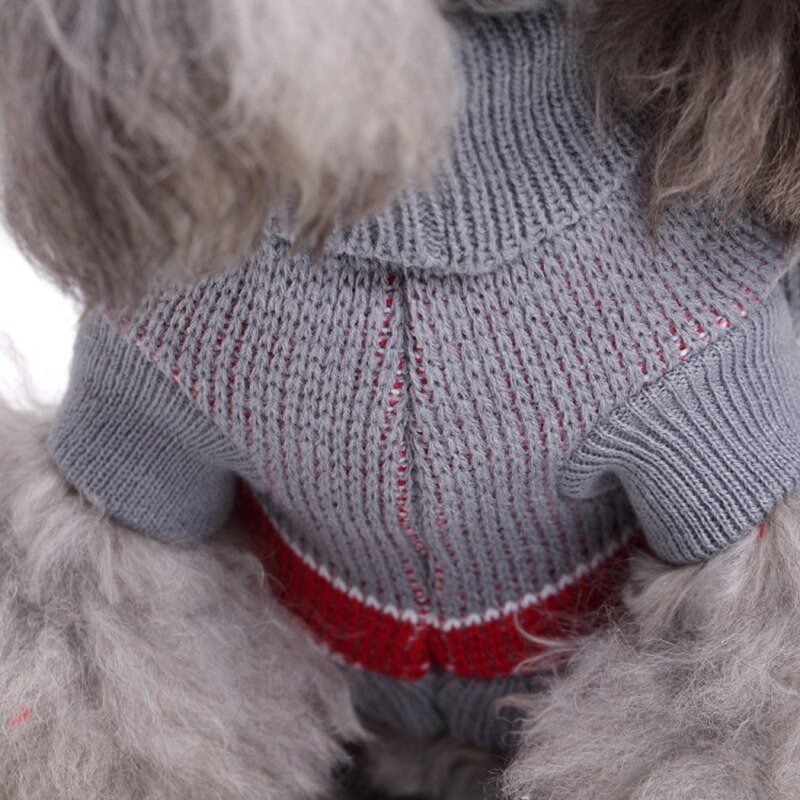 Vianočný sveter pre domáce zvieratá s kresleným vianočným motívom, zimný pletený sveter pre domáce zvieratá, teplé oblečenie pre malých yorkshirských domácich miláčikov, kabát, pletenie, háčkovanie, látka