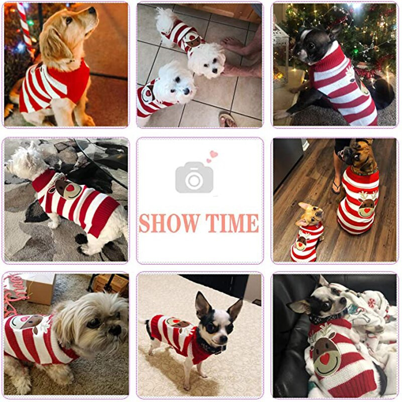 Vianočný sveter pre domáce zvieratá s kresleným vianočným motívom, zimný pletený sveter pre domáce zvieratá, teplé oblečenie pre malých yorkshirských domácich miláčikov, kabát, pletenie, háčkovanie, látka
