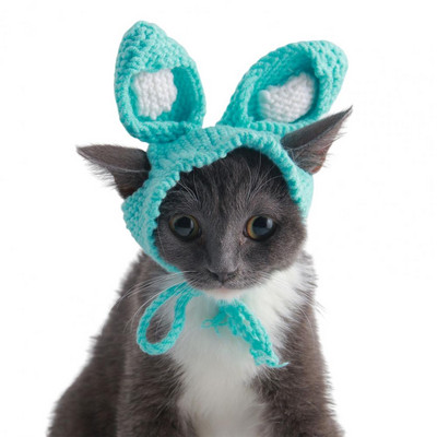 Stiilne lemmiklooma peakate Peene töötlusega kassimüts Lihtne kanda Kleit Koer Koer Kass Kootud Müts Küülikukõrvad Peakate