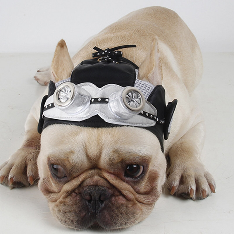 PU kožená roztomilá psia čiapka Halloween kostým s otvorom pre uši Oblečenie pre domáce zvieratá darček na narodeniny pre maškarný kostým Zvieracie šteňa Cosplay oblečenie