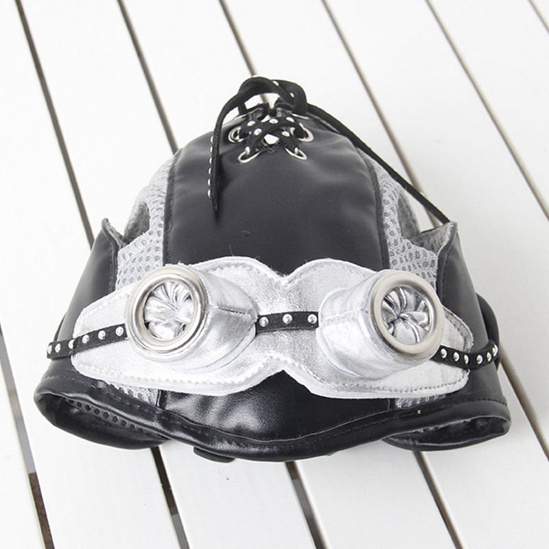 PU kožená roztomilá psia čiapka Halloween kostým s otvorom pre uši Oblečenie pre domáce zvieratá darček na narodeniny pre maškarný kostým Zvieracie šteňa Cosplay oblečenie