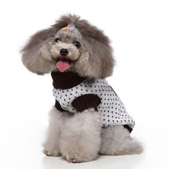 Πουλόβερ σκύλου για κουτάβι Χειμερινά ζεστά ρούχα Μικρά σκυλιά Χριστουγεννιάτικη στολή Chihuahua Παλτό από κόκκαλο Πλέξιμο με βελονάκι Τζέρσεϊ