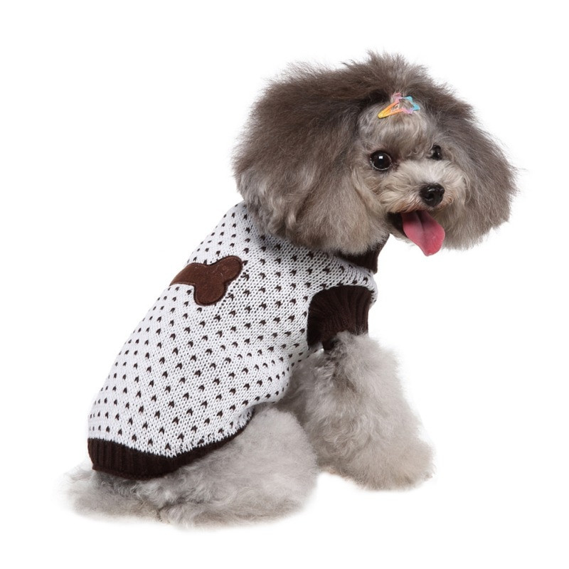 Kutsika Koera kampsun Talvine soojad riided Väikeste koerte jõulukostüüm Chihuahua mantel Luu muster Kudumine Heegeldatud Rõivad Jersey
