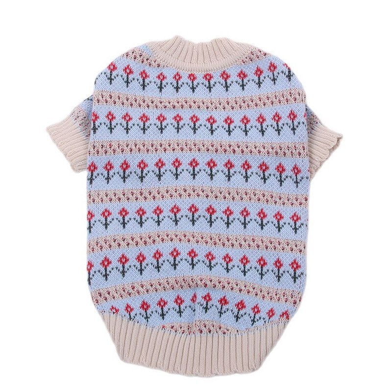 Psy Mačky Sveter Sveter Kvetinový vzor Psy Jesenné oblečenie Domáce zvieratá Šteniatko Mikina