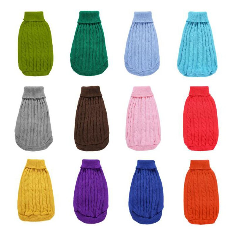 Zimný sveter pre psov pre malých a veľkých psov, jednofarebné oblečenie pre psov, vesta pre šteniatka a mačky, kostým pre čivavu, francúzskeho buldočka