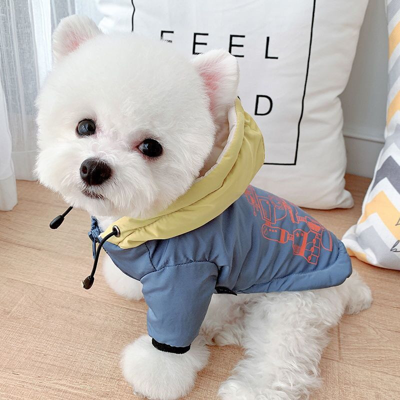 Haina din bumbac la modă pentru câini de companie, îngroșată, caldă, pentru căței, pentru câini de talie mică, mijlocie, teddy, bichon, pomeranian, costume de iarnă