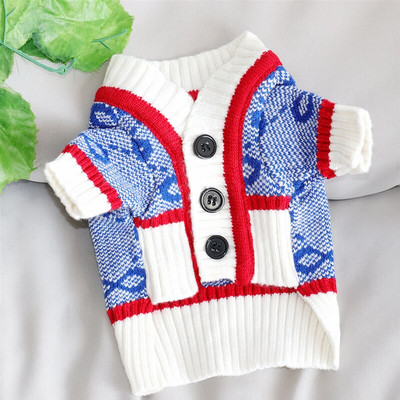 Psí kardigan sveter kabát zima mačka šteňa malé oblečenie pre psov pletené oblečenie čivava yorkshirský teriér pomeranský teriér maltézsky pudel oblečenie S
