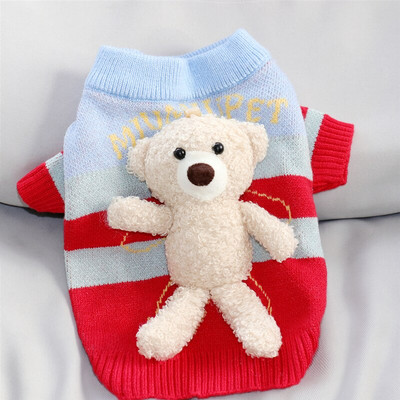 Psí kardigan sveter kabát zima mačka šteňa malé oblečenie pre psov pletené oblečenie čivava yorkshirský teriér pomeranský teriér maltézsky pudel oblečenie S