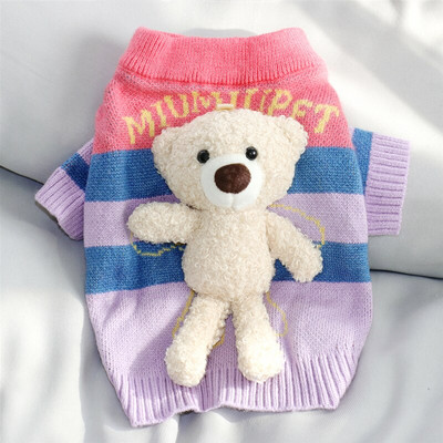 Psí kardigan sveter kabát zima mačka šteňa malé oblečenie pre psov pletené oblečenie čivava yorkshirský teriér pomeranský teriér maltézsky pudel oblečenie S