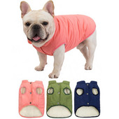 Χειμερινά ζεστά ρούχα για σκύλους Παχύ βαμβακερό μπουφάν για σκύλους μεσαίου μεγέθους Γιλέκο πατημασιά Γαλλικά μπουλντόγκ ρούχα Αντιανεμική στολή για κατοικίδια