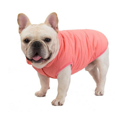 Χειμερινά ζεστά ρούχα για σκύλους Παχύ βαμβακερό μπουφάν για σκύλους μεσαίου μεγέθους Γιλέκο πατημασιά Γαλλικά μπουλντόγκ ρούχα Αντιανεμική στολή για κατοικίδια