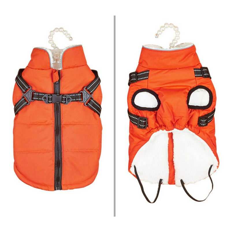 Χειμερινά παλτά για σκύλους Άνετο αντανακλαστικό μπουφάν με λουρί για κρύο καιρό, ζεστό μπουφάν για σκύλους για κουτάβια, μεσαίου μεγέθους, γάτα
